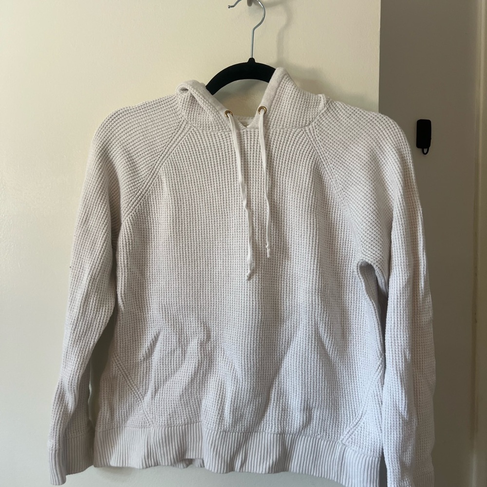 Cozy White Knit Hoodie